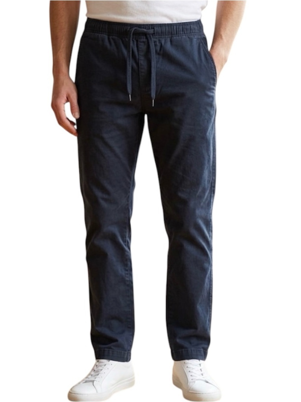 Gap Navy Blue Pull On Drawstring Chinos Straight Leg Relaxed Fit S